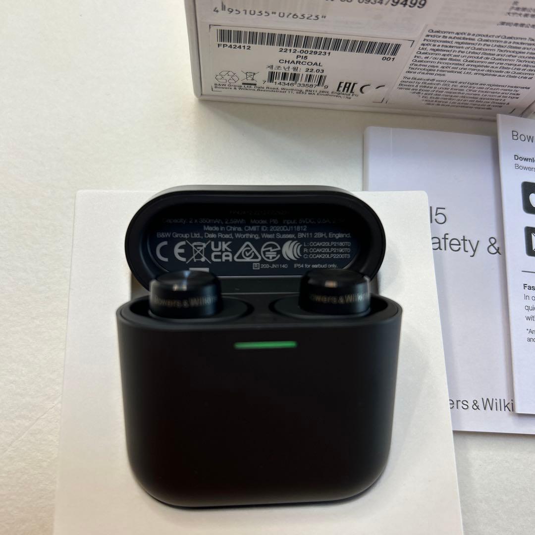 未使用 B&W PI5 完全ワイヤレスイヤホン チャコール PI5