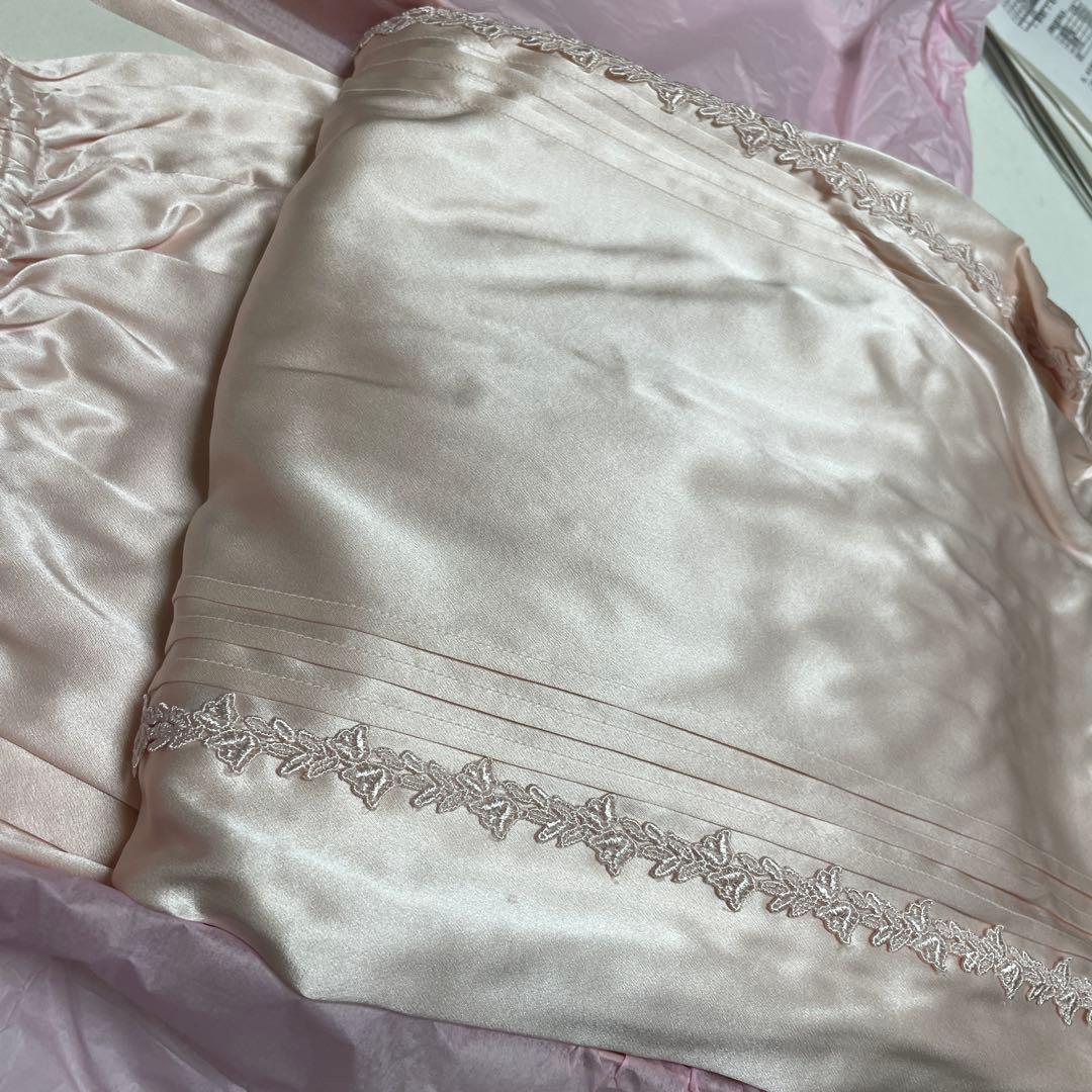 LINGE DE FÉE ピンクサテン フリルパジャマ