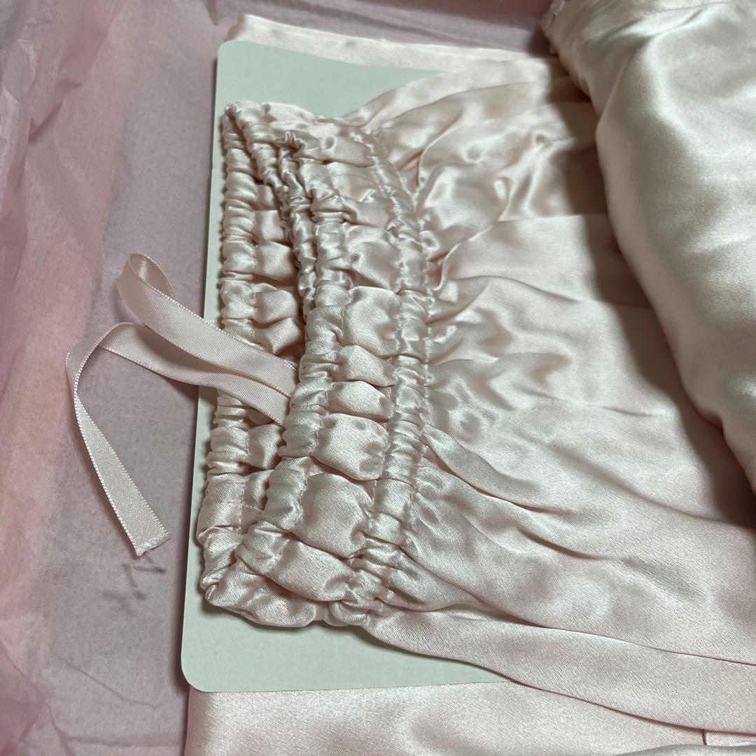 LINGE DE FÉE ピンクサテン フリルパジャマ