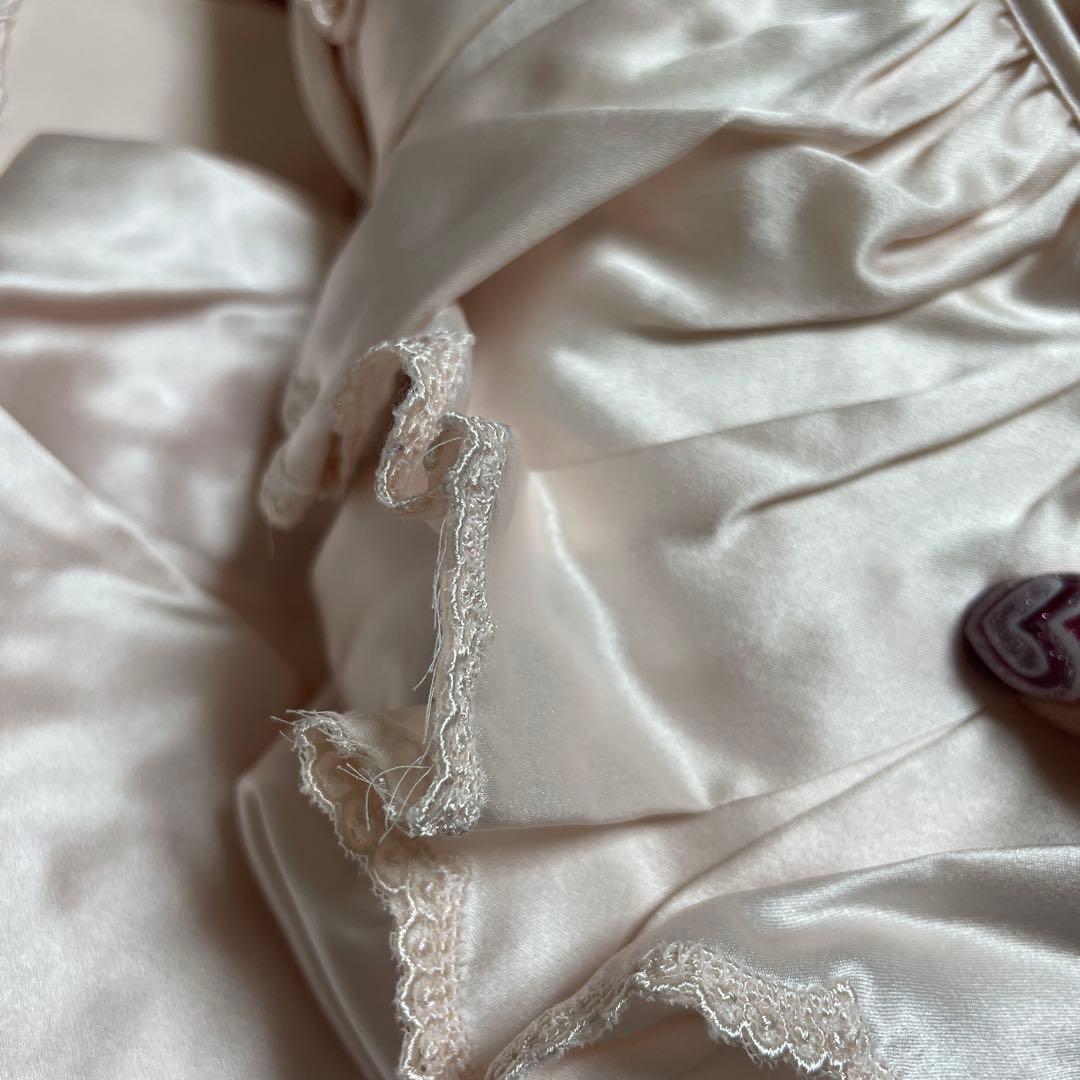 LINGE DE FÉE ピンクサテン フリルパジャマ