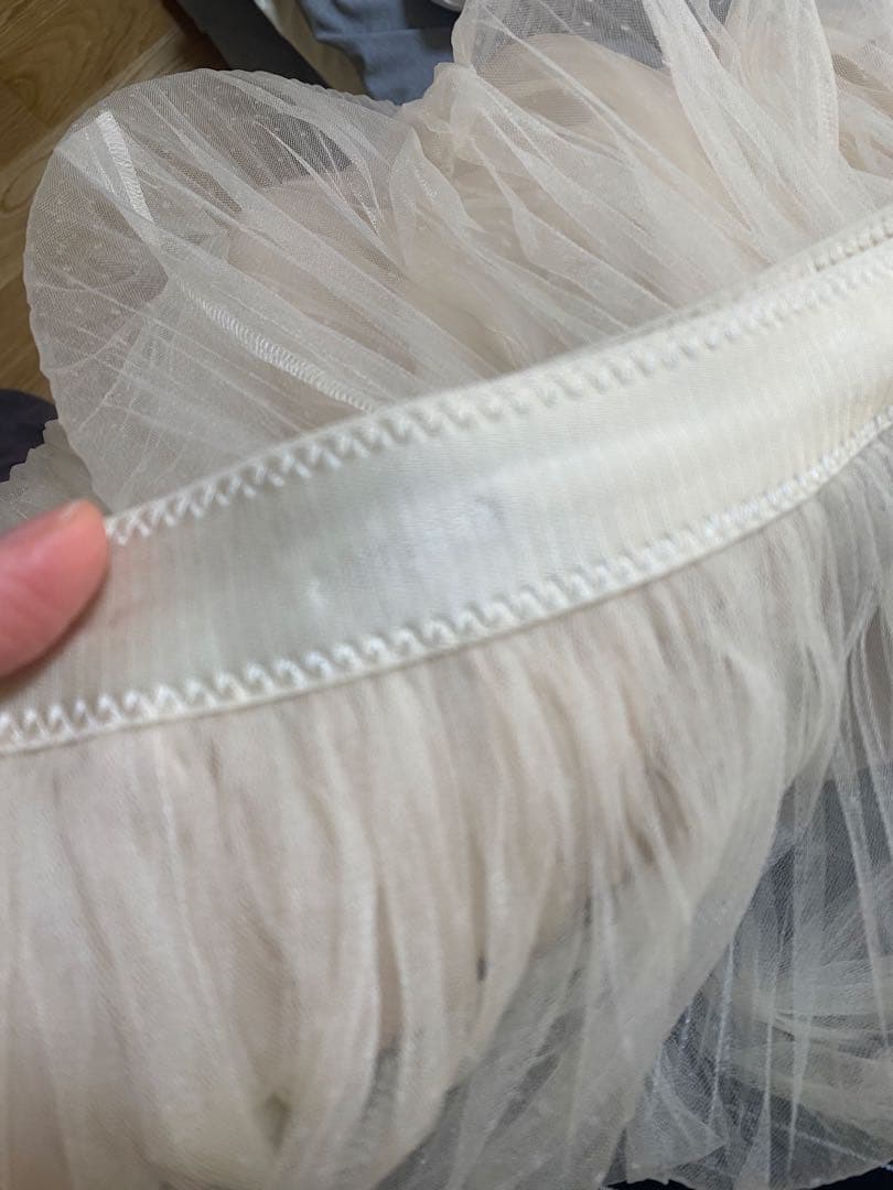 美品◆ANAYI アナイ　ドット　チュール　ロングスカート　プリーツ　38