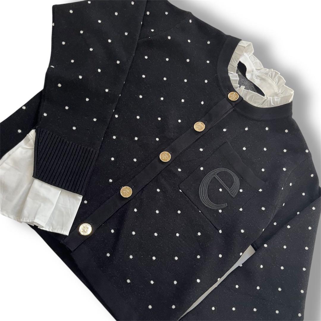 EIMY ISTOIRE Attached collar カーディガン ドット