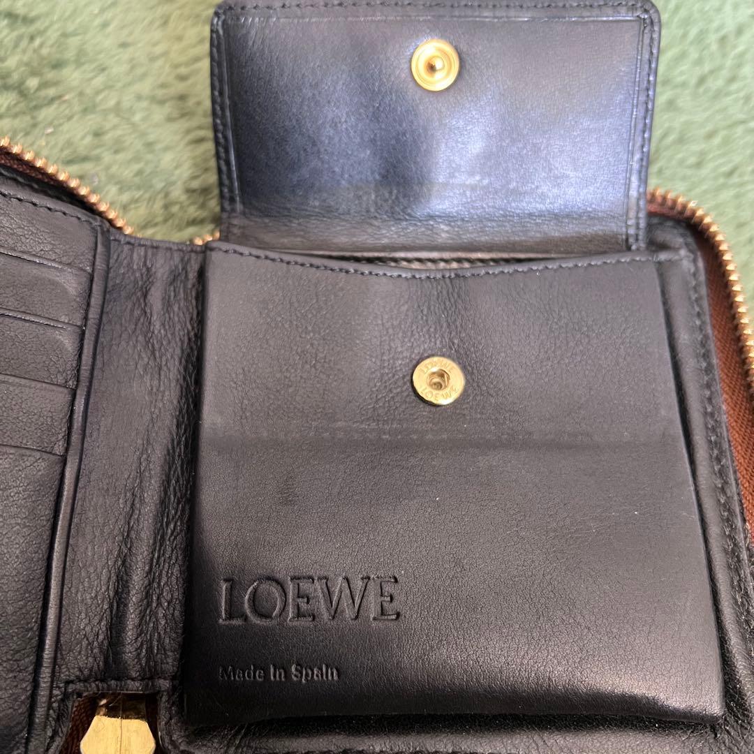 ロエベLOEWE陰陽二つ折り財布コンパクトジップウォレット