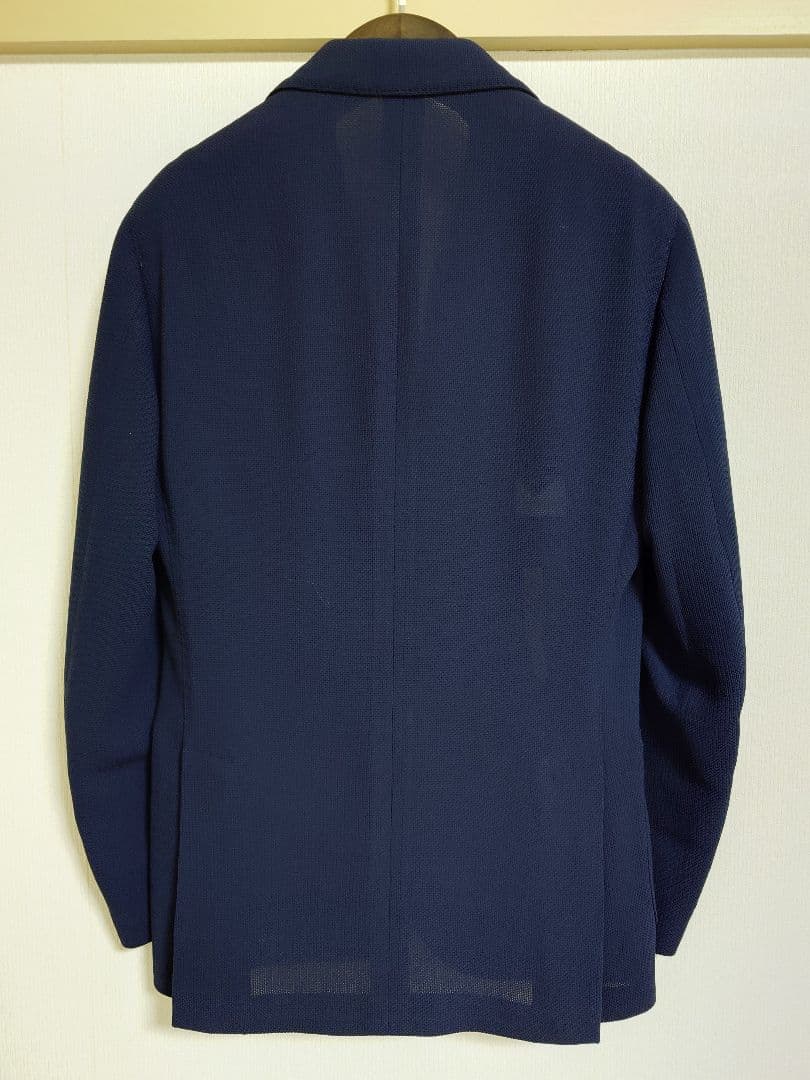 LARDINI ウールホップサック ネイビージャケット 44