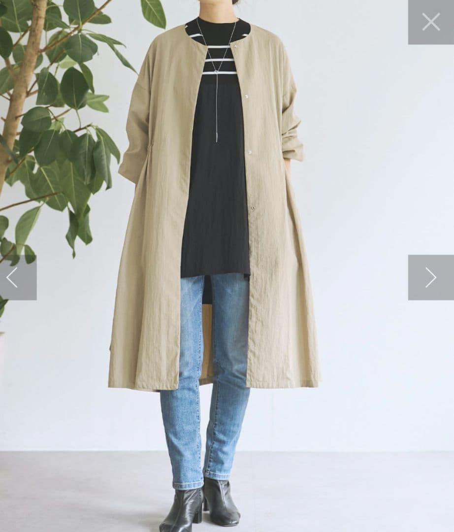 なっぷる～BEARDSLEYバルーン袖フレアーコート　beige