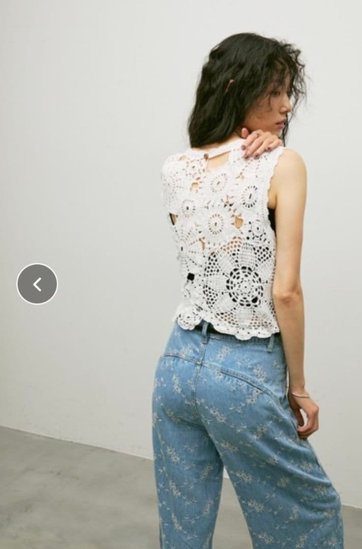 Lutim by u フラワーディティールデニムパンツ　新品
