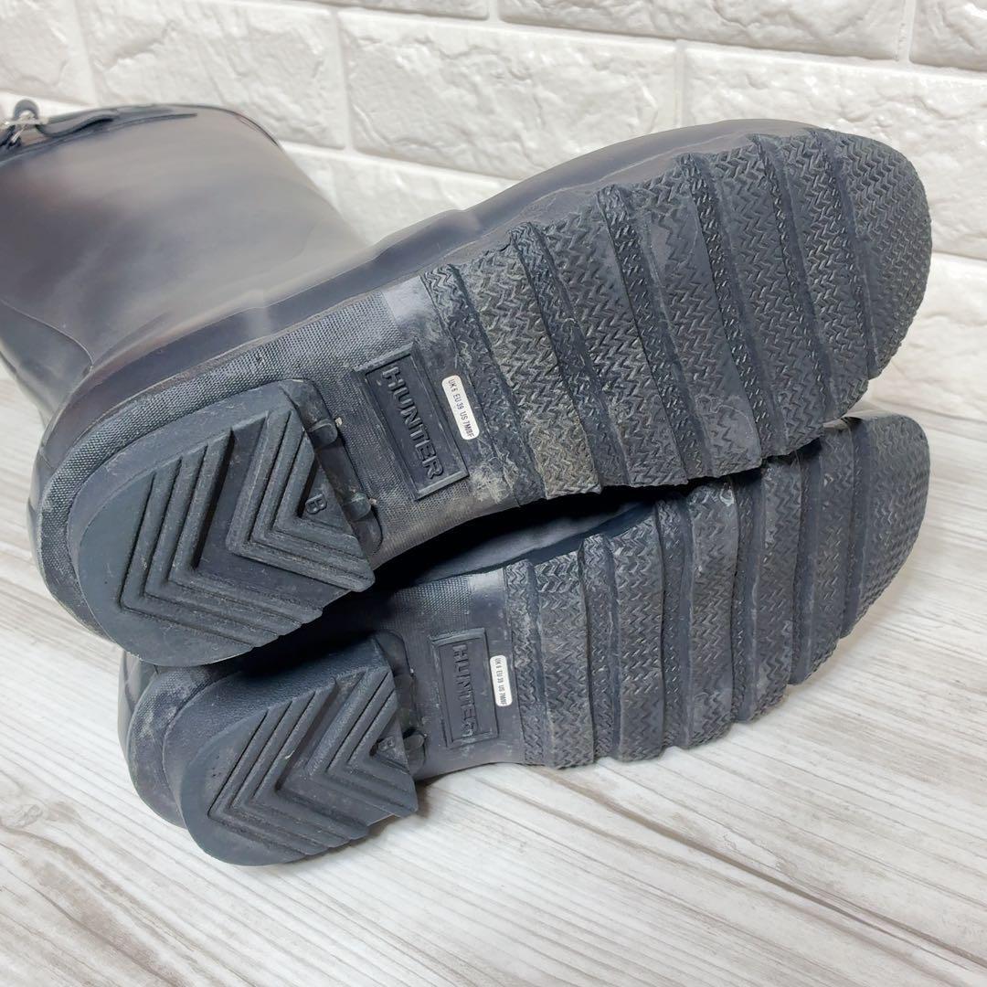 HUNTER レインブーツ 25cm相当 ネイビー 雨具 ロング 長靴 紺