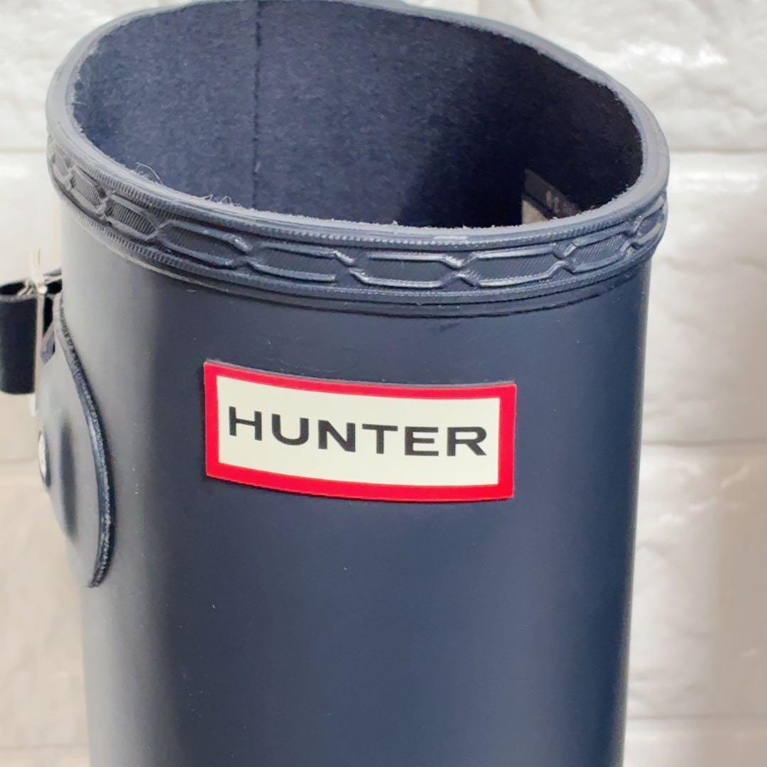 HUNTER レインブーツ 25cm相当 ネイビー 雨具 ロング 長靴 紺