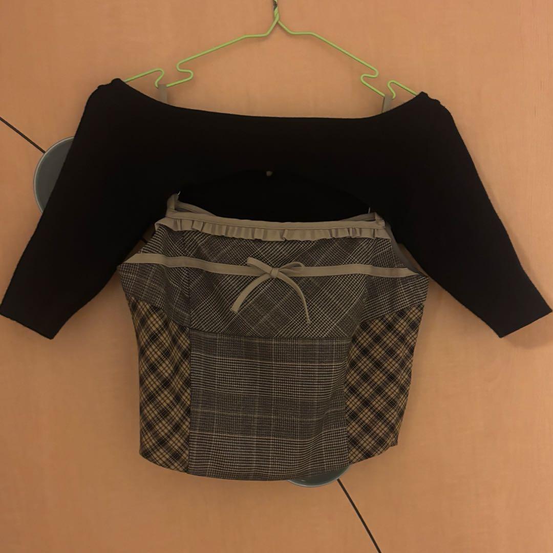 トップス andmary Rimma check set tops S