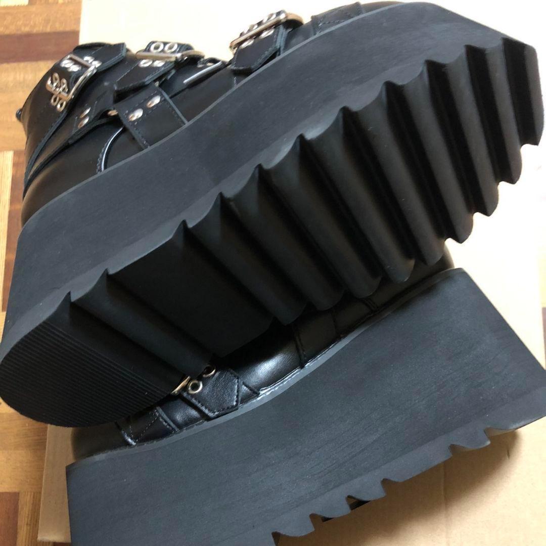 新品 Lサイズ YOSUKE ハーネスデザイン パンク系 厚底スニーカー 黒