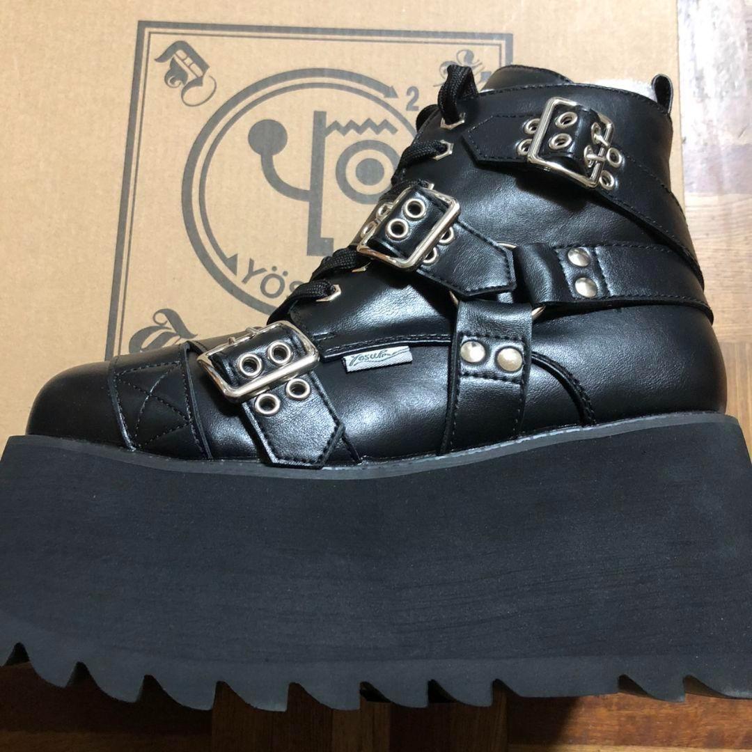 新品 Lサイズ YOSUKE ハーネスデザイン パンク系 厚底スニーカー 黒