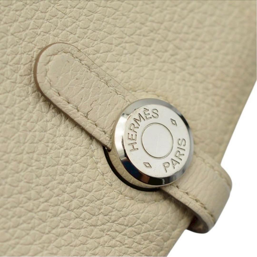 HERMES ドゴン コンパクト アイボリー系 二つ折り財布 U刻印