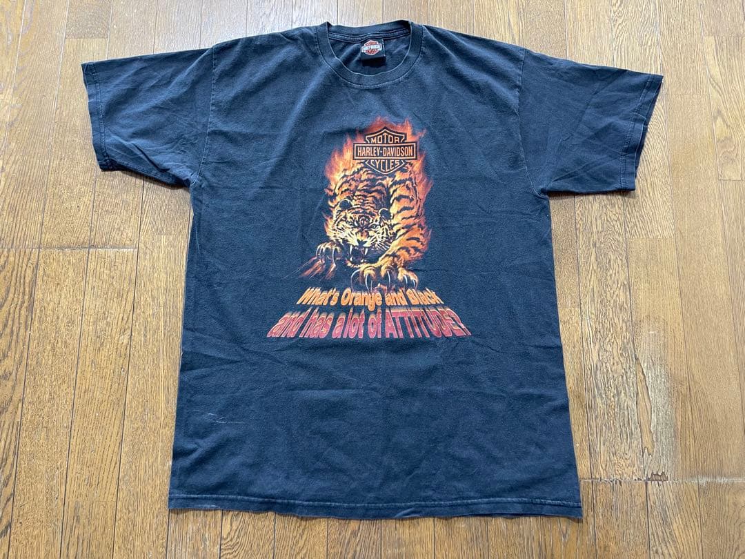 $*e様 Harley-Davidson 炎の虎 Tシャツ