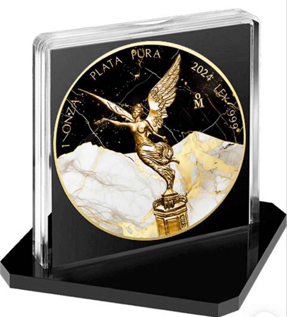 レア☆2024 リベルタード ゴールデンマーブル 1oz 銀貨 純銀 メキシコ
