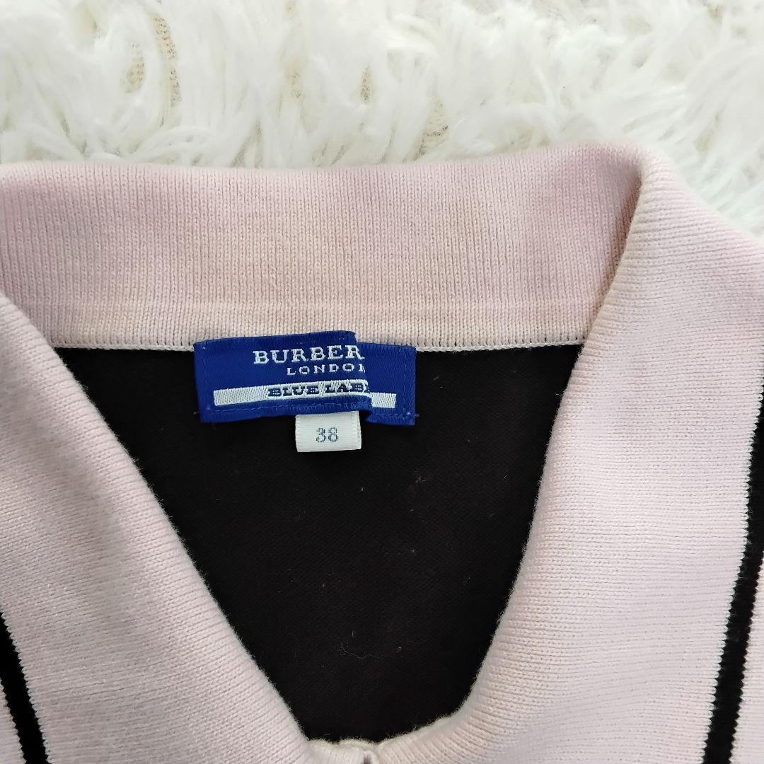 【美品】バーバリーブルーレーベル 半袖 サマーニット ポロシャツ 三陽商会