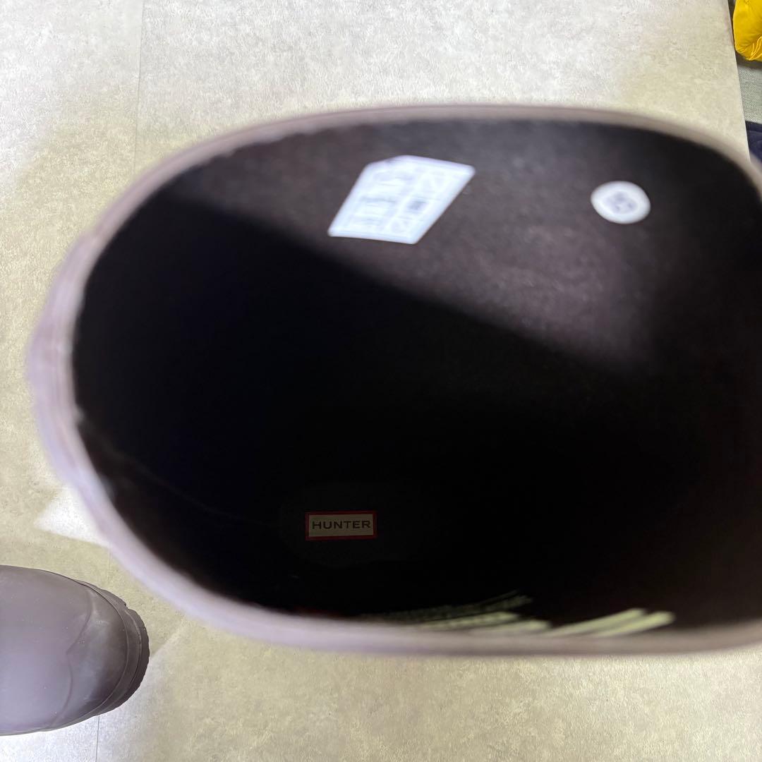 未使用品　ハンター　長靴 ダークブラウン バックル付き　23cm シンプル