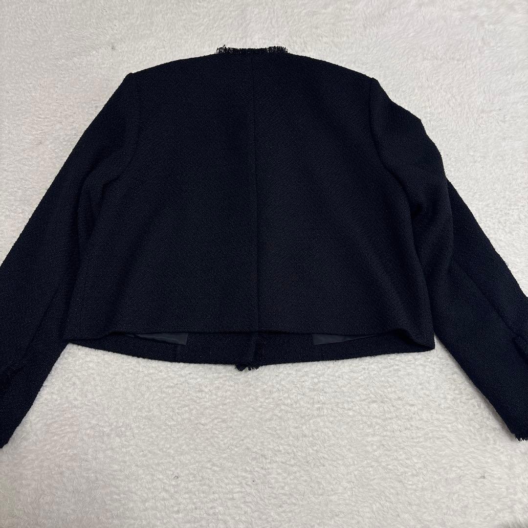 美品　ノーク　ツイード ノーカラージャケット　金ボタン　フォーマル　オケージョン