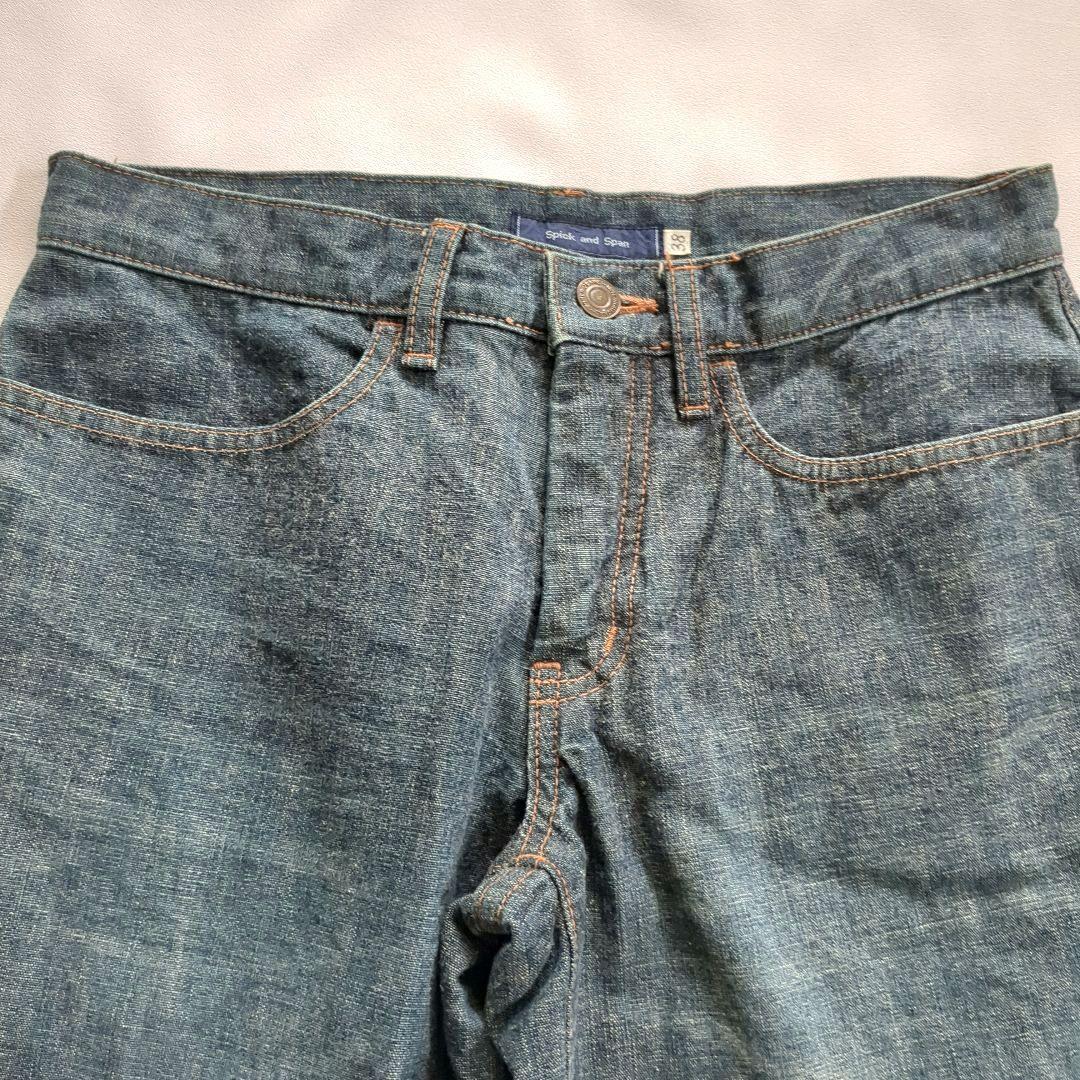 Spick & Span│ワイドデニムパンツ 日本製 手洗い可 ブルー 38
