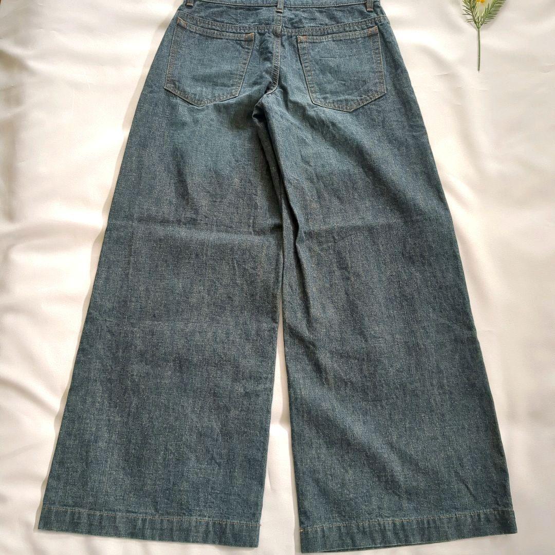 Spick & Span│ワイドデニムパンツ 日本製 手洗い可 ブルー 38