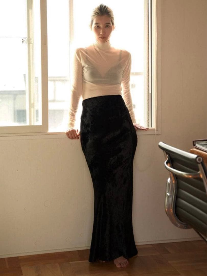 スカート ENOF velvet long skirt