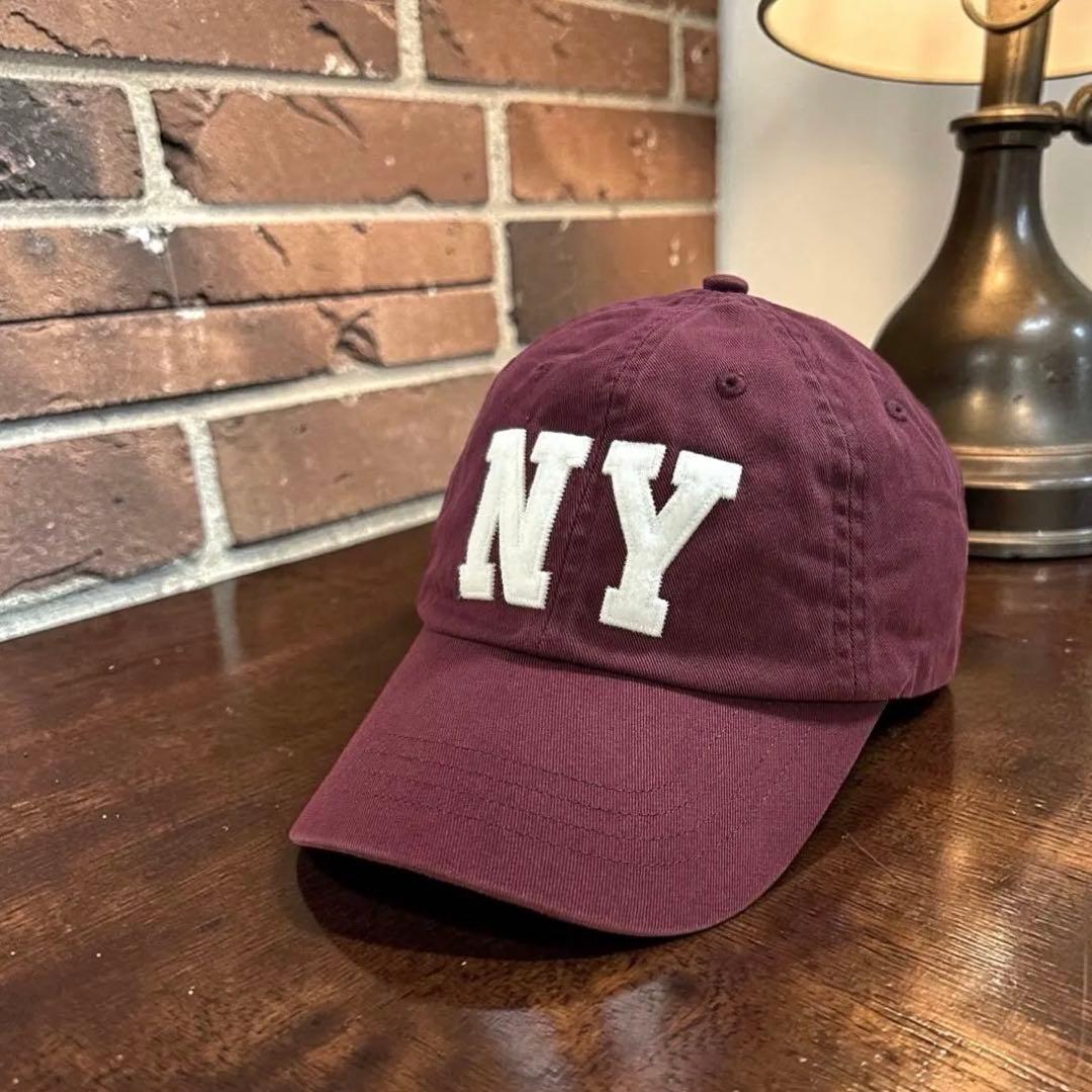 美品❗️ 完売品❗️POLO NY Patchツイルボール キャップ　ワイン