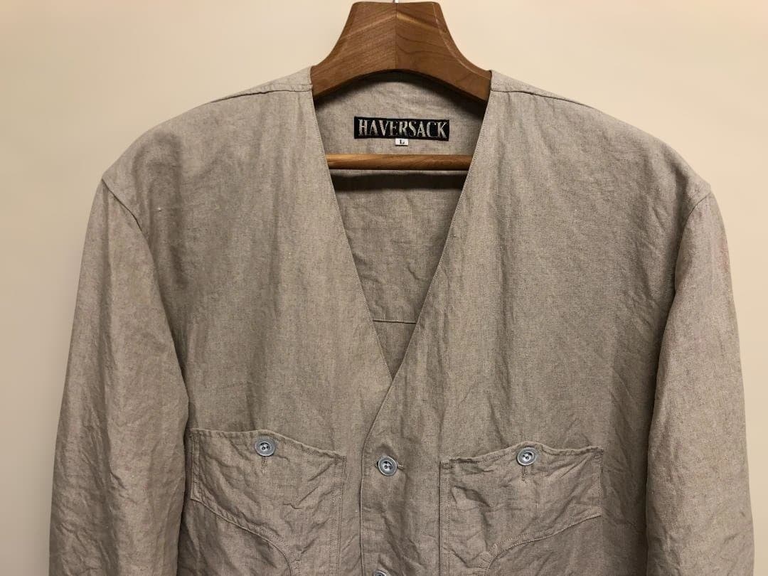 HAVERSACK リネンノーカラージャケット▼美品！▼￥35,200