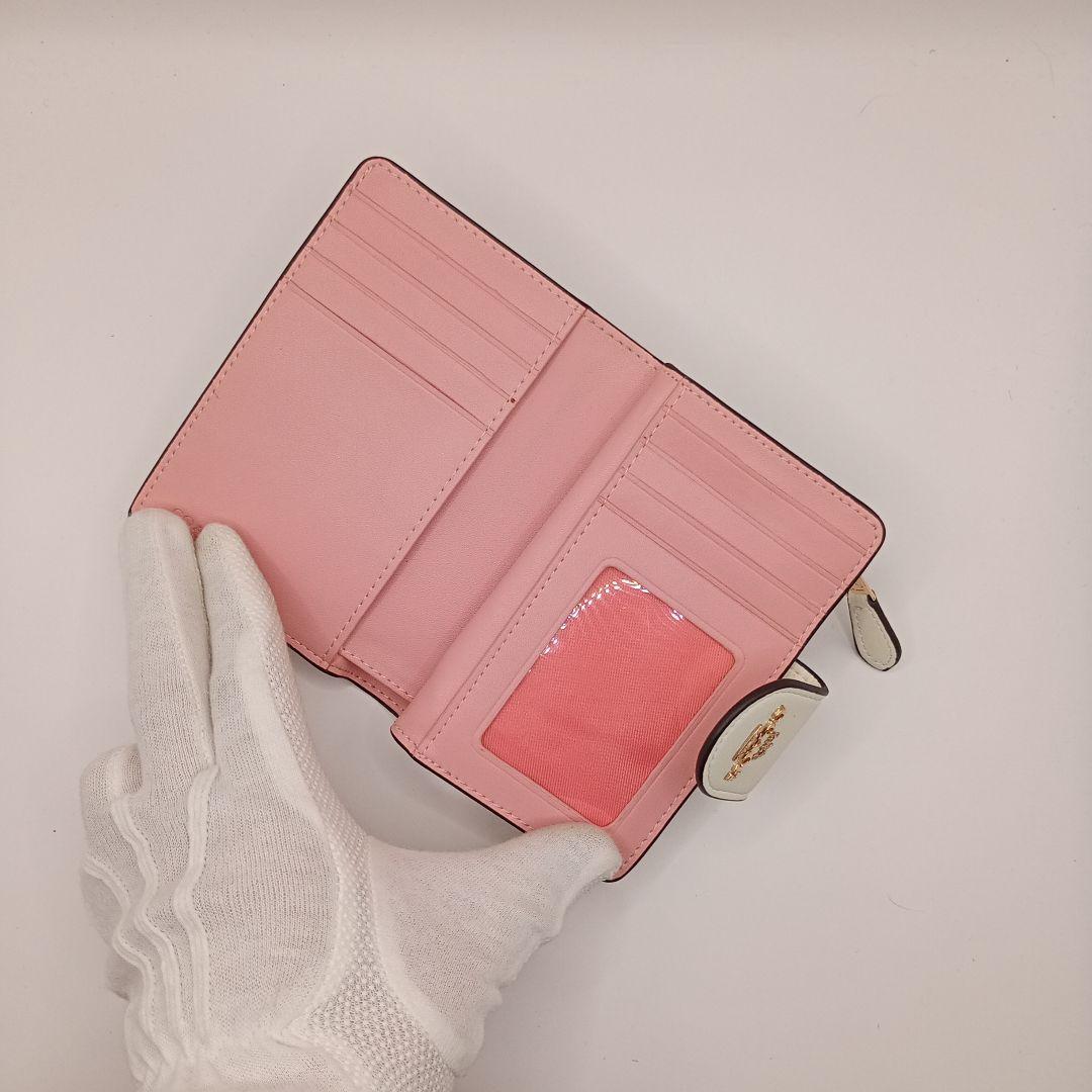 COACH コーチ シグネチャー 二つ折り財布 ウォレット 花柄 ブラウン