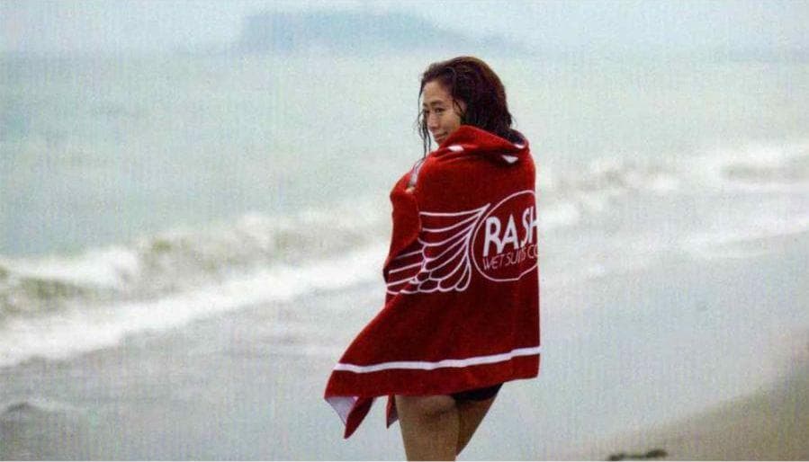 RASH BEACH TOWEL ビーチタオル 今治タオル レッド×ホワイト