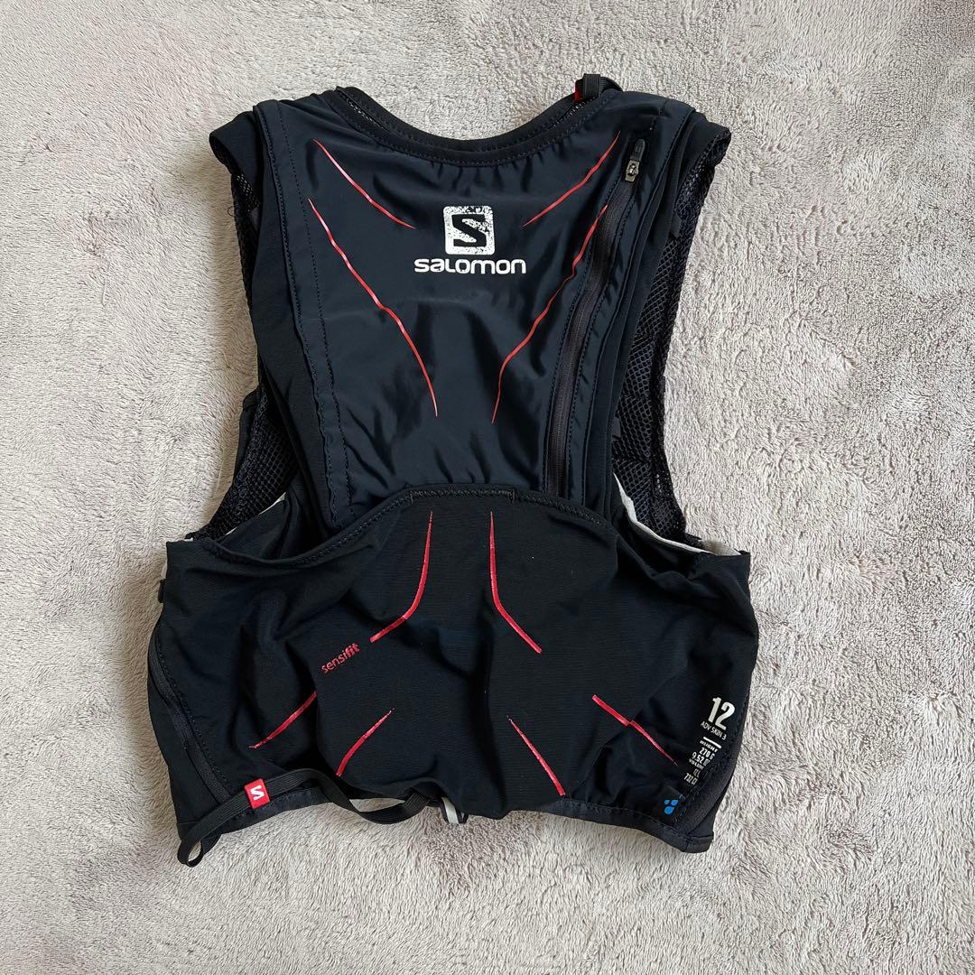 Salomon ランニングベスト Advanced skin 12L 黒/赤