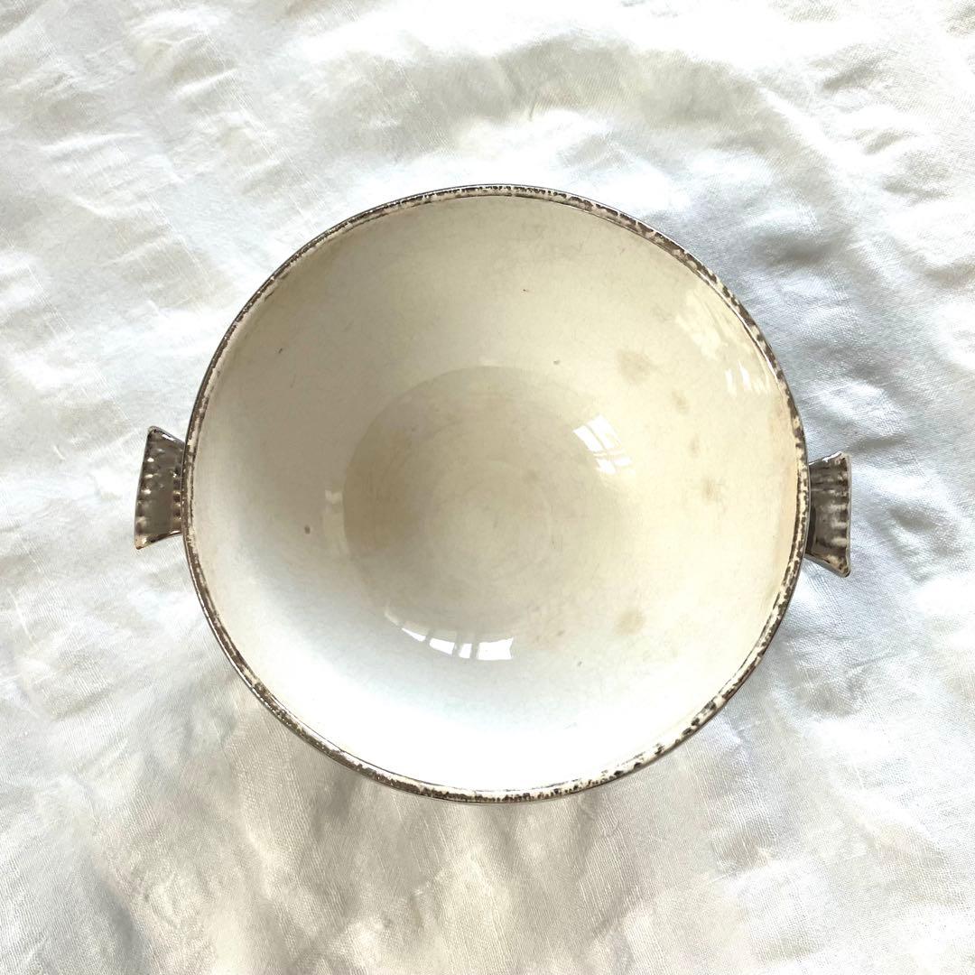 希少品 『ふた付き・耳付き（持ち手）』　アンティーク カフェオレボウル