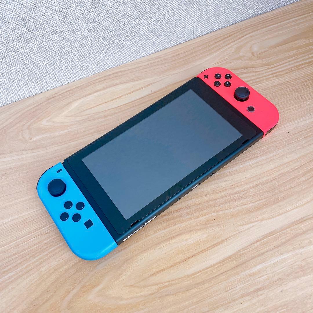 【美品】 バッテリー強化版 Nintendo Switch 本体 レッド ブルー