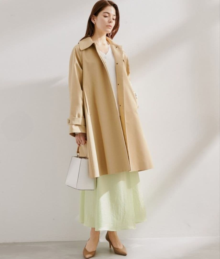 【美品】ROPE ロペ シャンブレー ステンカラーコート 38