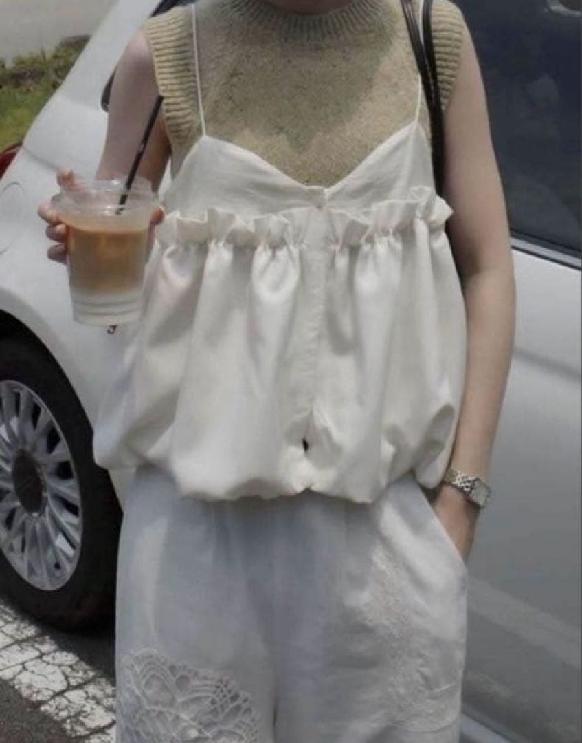 Eaphi BALLOON HEM CAMISOLE ホワイト アイボリー