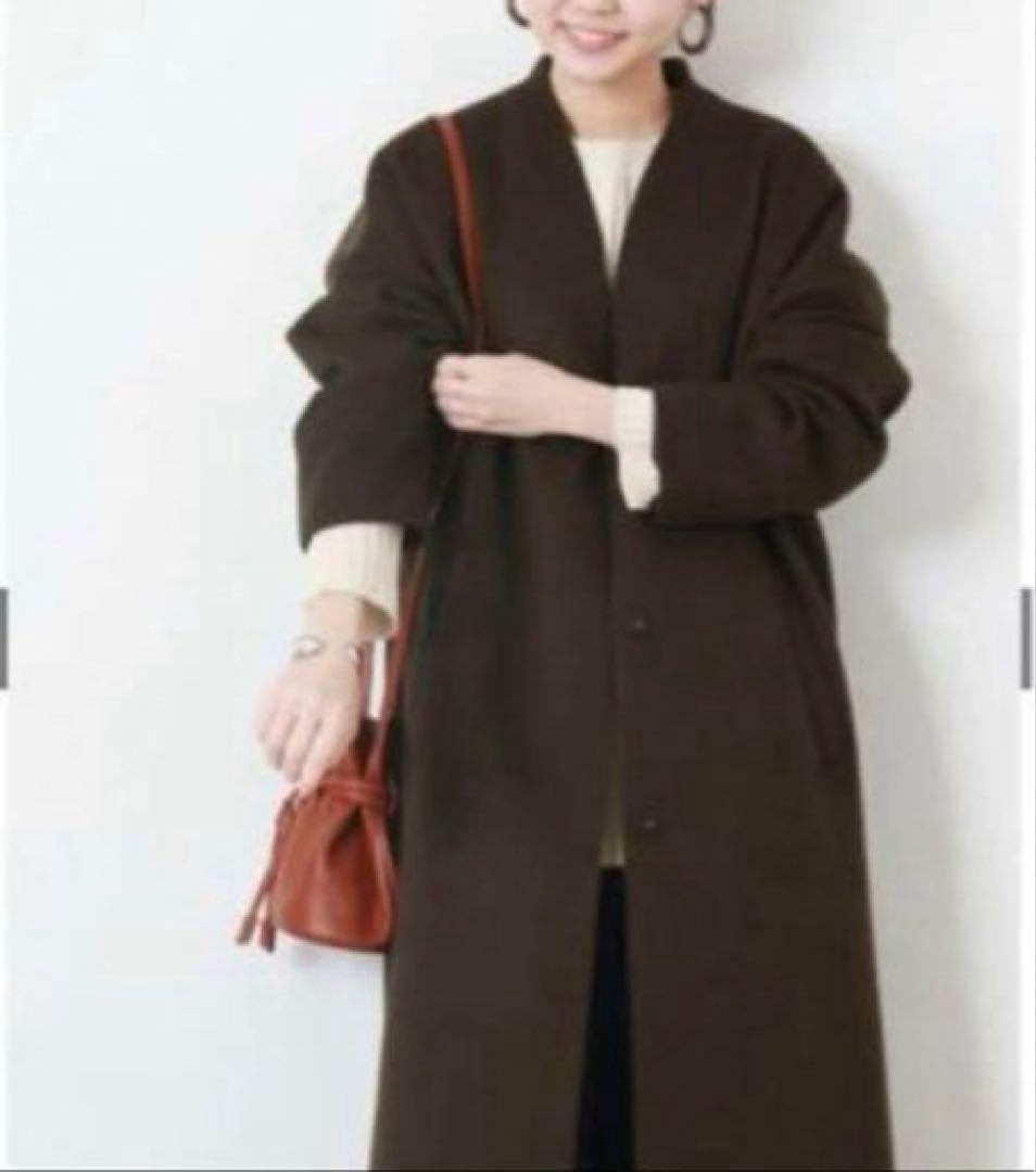 JOURNAL STANDARD スーパー140ビーバーVネックコート ブラウン