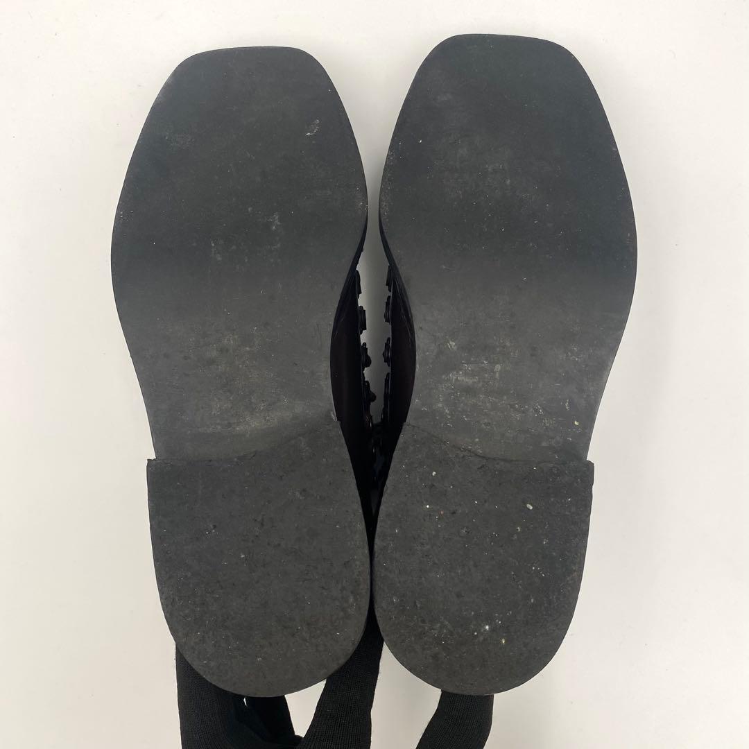GUCCI グッチ レースアップ ブーツ ブラウン ロゴ入り 23cm