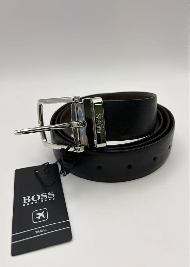 HUGO BOSS レザーベルト　ブラック