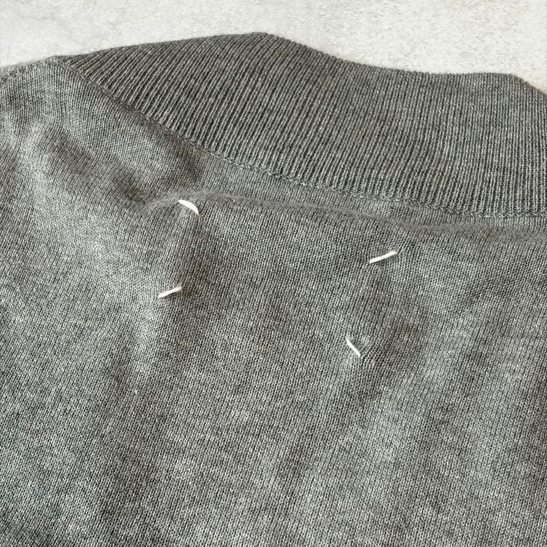 Maison Margiela エルボーパッチ 4ステッチ カーディガン グレー