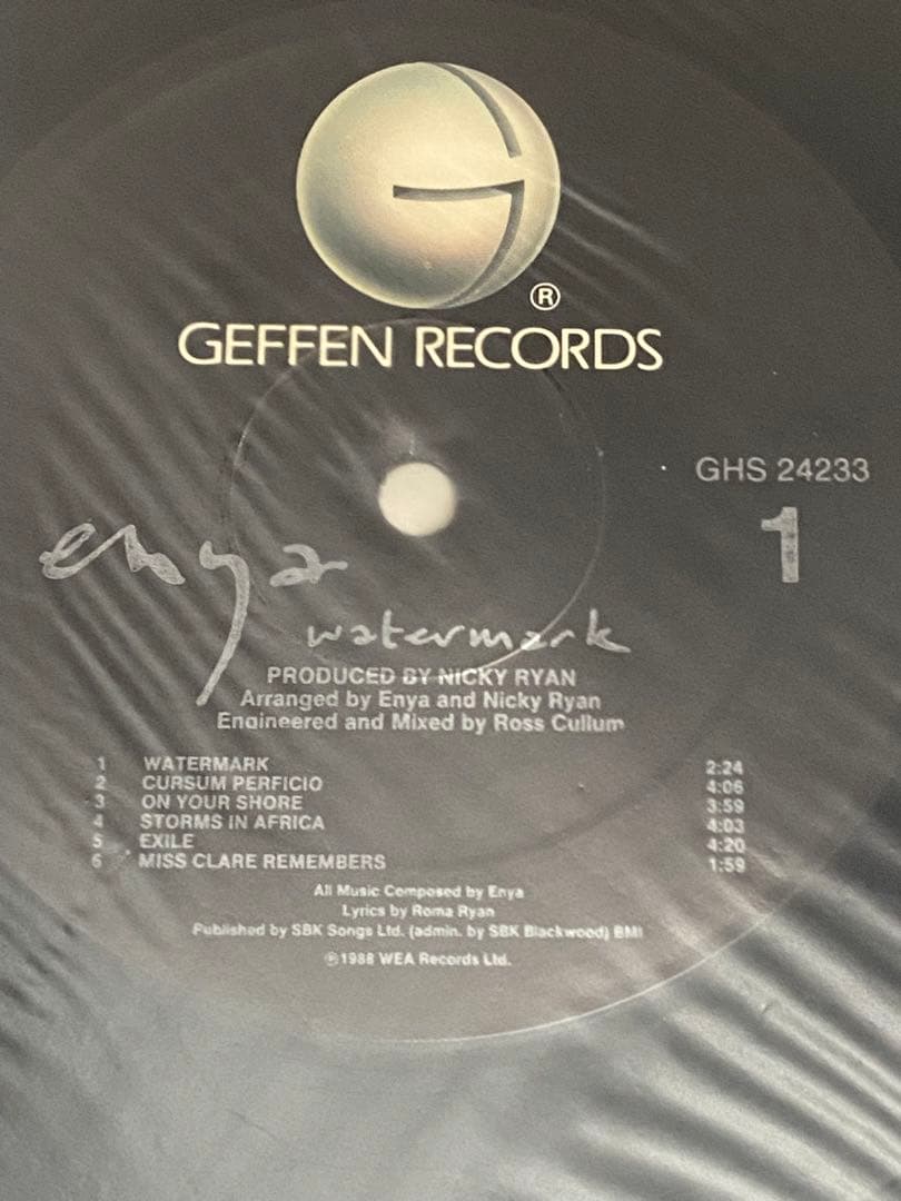 エンヤ　ENYA WATERMARK LP レコード　輸入盤　シュリンク