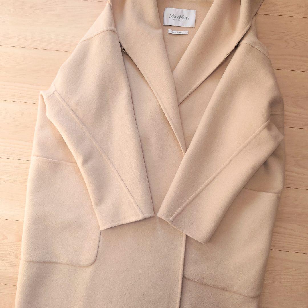Max Mara　ピュアキャメル フーディ ダブルフェイスコート　ベージュ