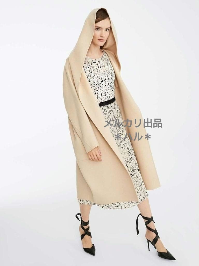 Max Mara　ピュアキャメル フーディ ダブルフェイスコート　ベージュ