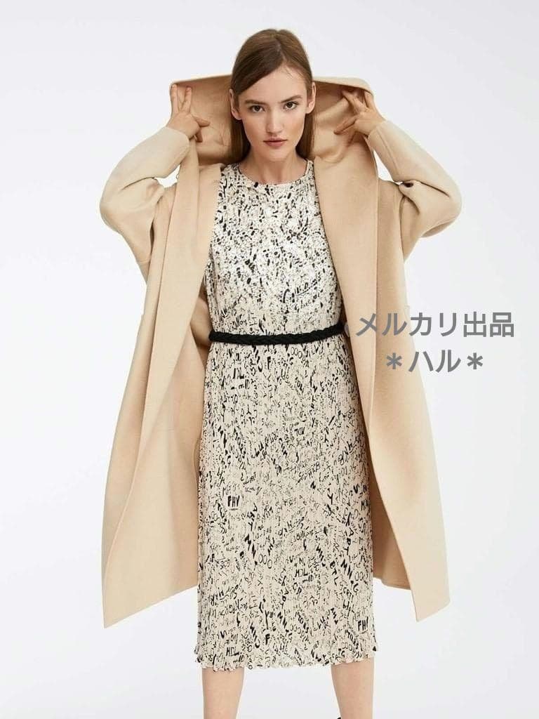 Max Mara　ピュアキャメル フーディ ダブルフェイスコート　ベージュ