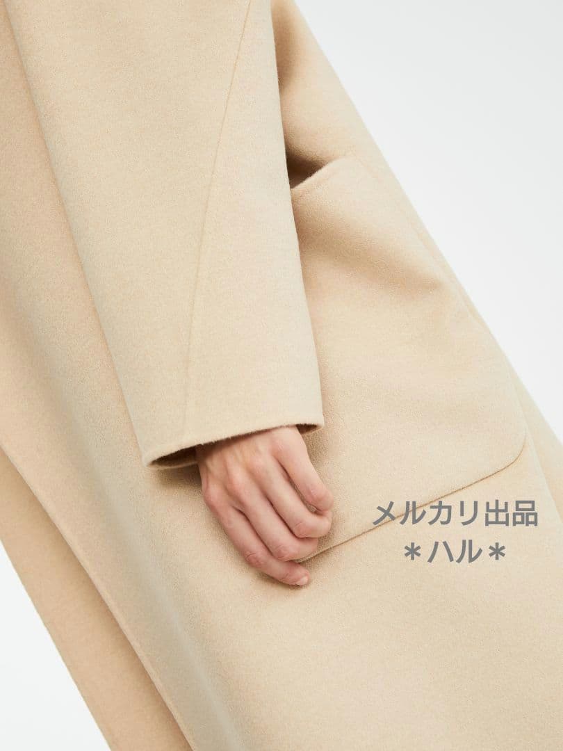 Max Mara　ピュアキャメル フーディ ダブルフェイスコート　ベージュ