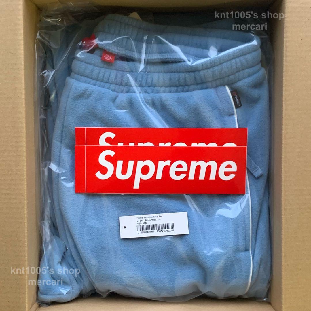 Supreme フリース パンツ シュプリーム Reflective ブルー M