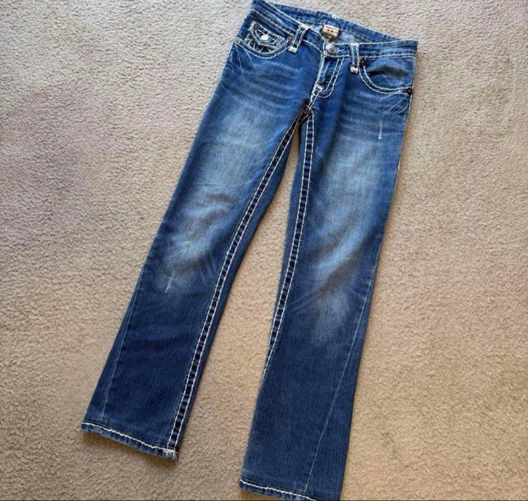 TRUE RELIGION デニムパンツ ブーツカット 太ステッチ W28 希少