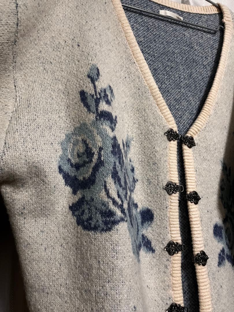 idem イデム　flower china cardigan