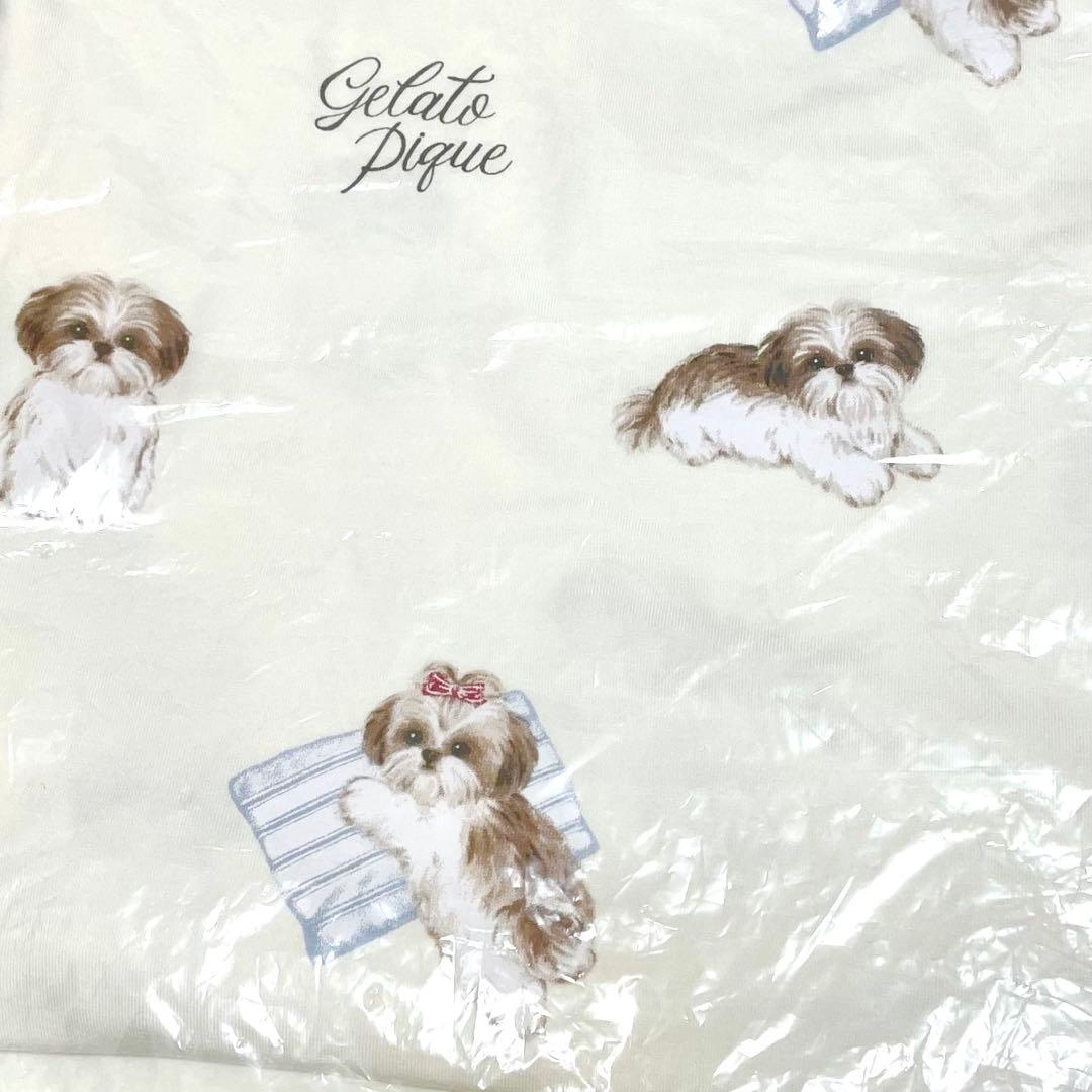 ジェラートピケ シーズー柄ロンT ロングTシャツ ルームウェア 新品 ドッグ犬柄