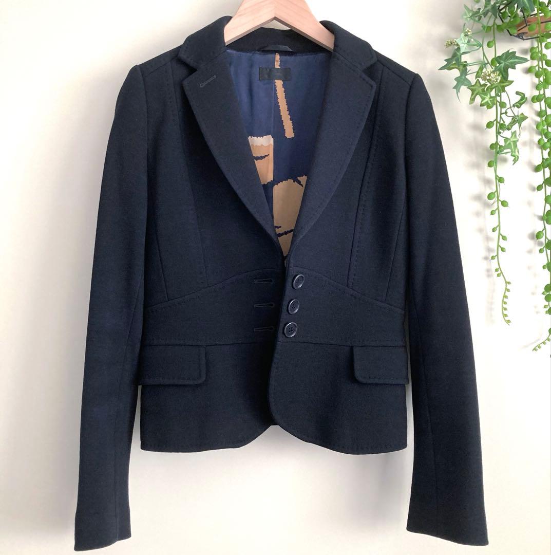 美★Paul Smith BLACK ジャケット 40　総裏地　花柄　ウール　黒