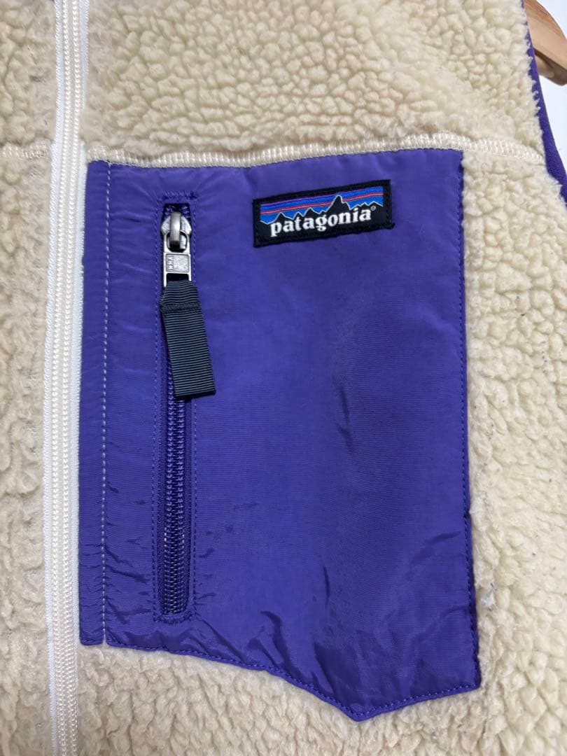 patagonia ベスト レディースM （メンズS） ベージュ/パープル好配色