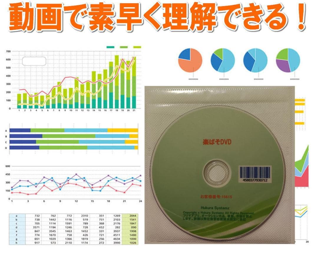 ワード・エクセル　動画パソコン教室【楽ぱそDVD】2024/2021/365