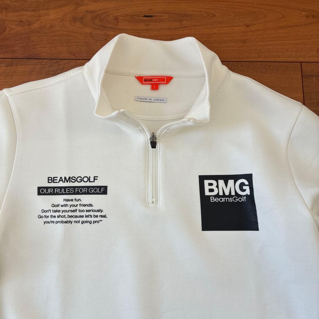 今夜限定お値下げ 美品　BEAMS GOLF ハーフジップ セーター ホワイトL